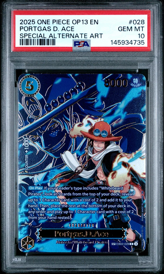 2025 #028 Portgas D. Ace PSA 10 One Piece OP13-Carrying on His Will