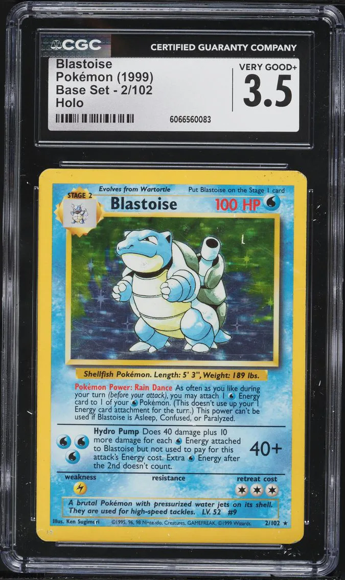 1999 #2 Blastoise-Holo CGC 3.5 Game Pokemon