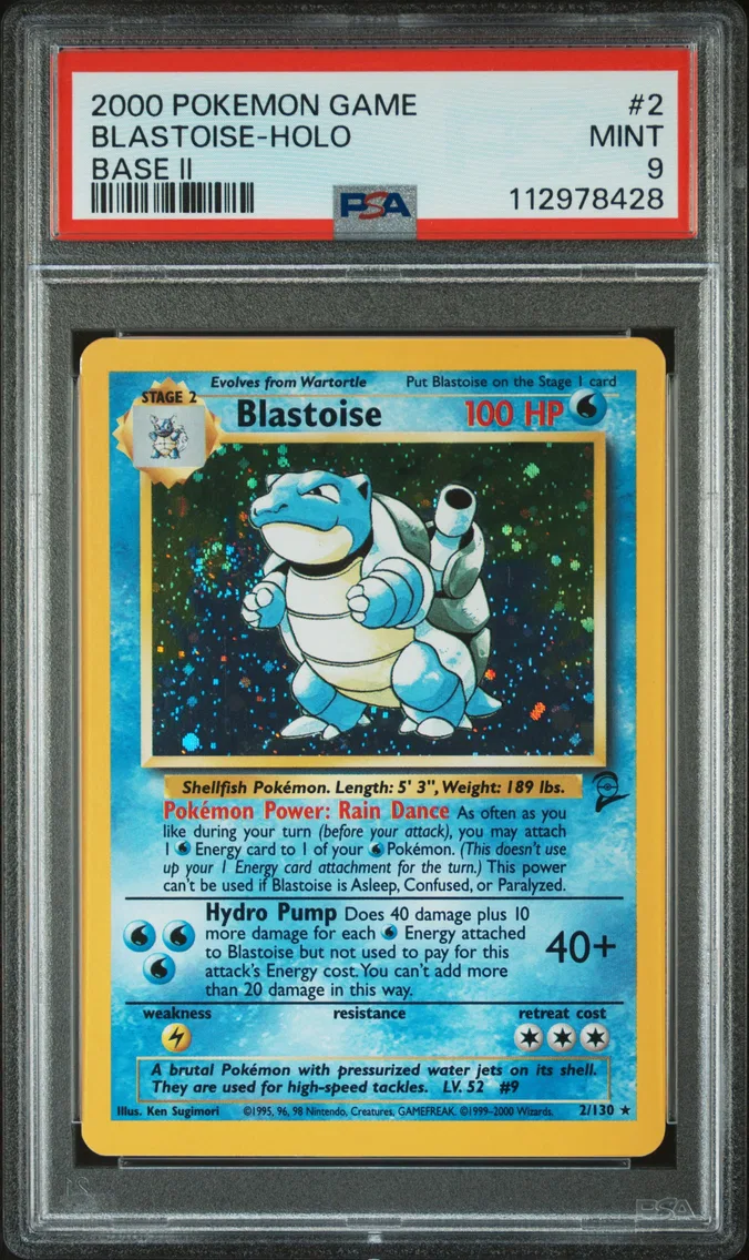 2000 #2 Blastoise-Holo PSA 9 Game Base II