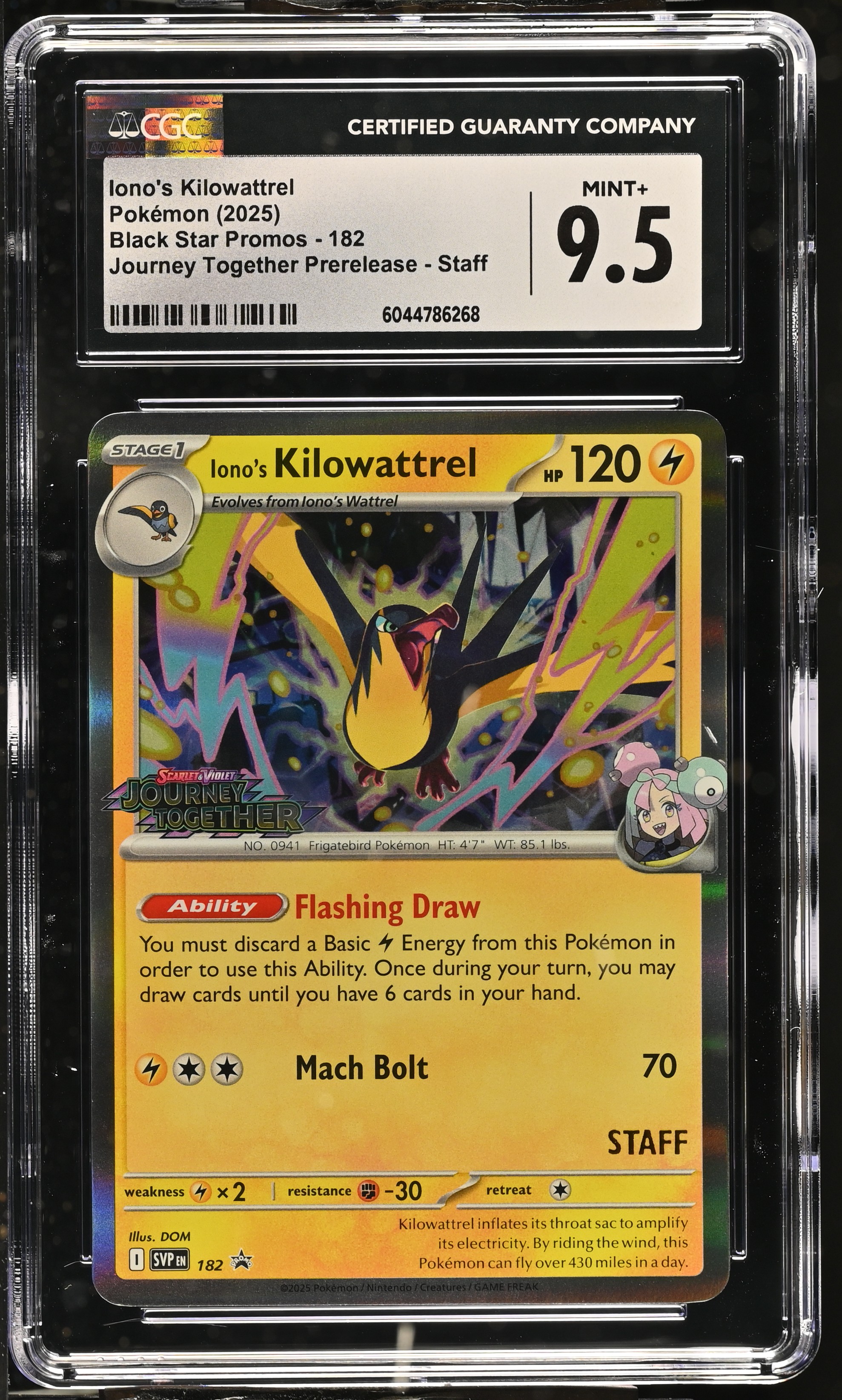 2025 #182 Iono'S Kilowattrel CGC 9.5 Black Star Promos - Scarlet & Violet Svp En - English