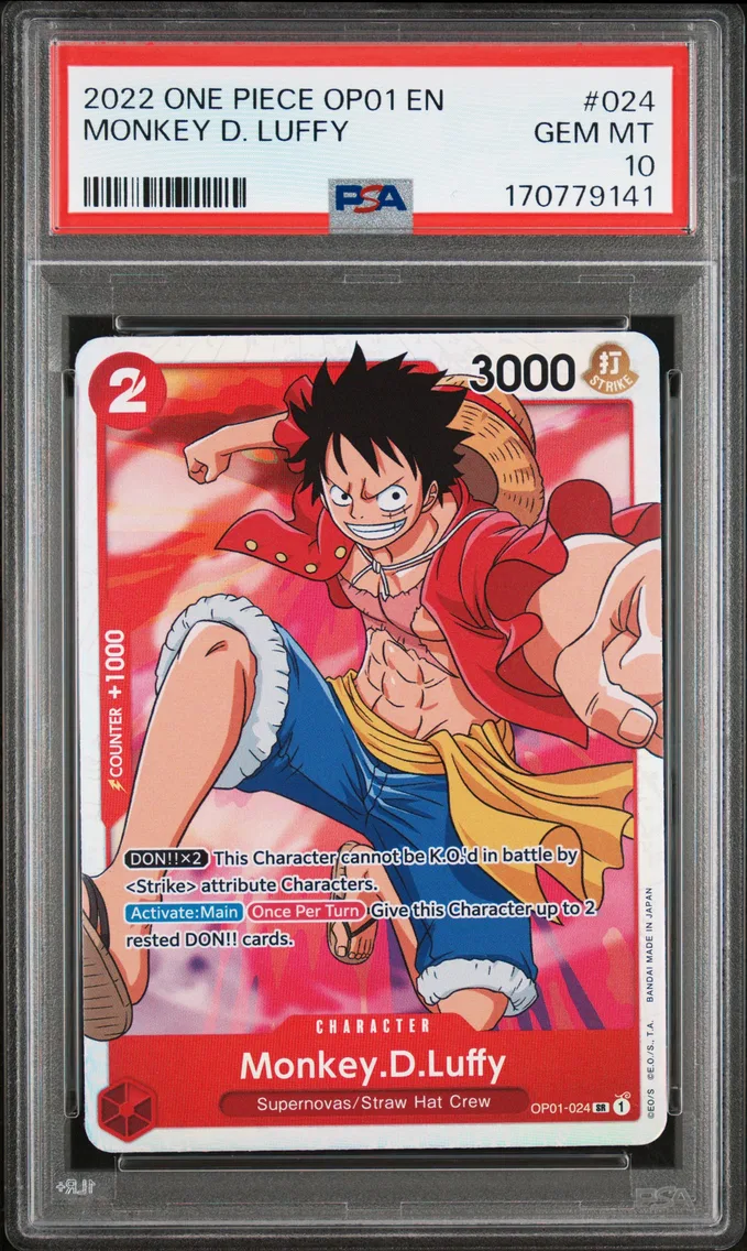 2022 #024 Monkey D. Luffy PSA 10 One Piece OP01-Romance Dawn