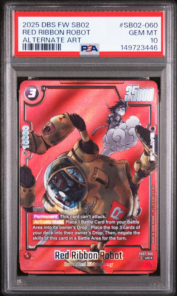 2025 #SB02-060 Red Ribbon Robot PSA 10 Dragon Ball Super Card Game Fusion World Manga Booster 02
