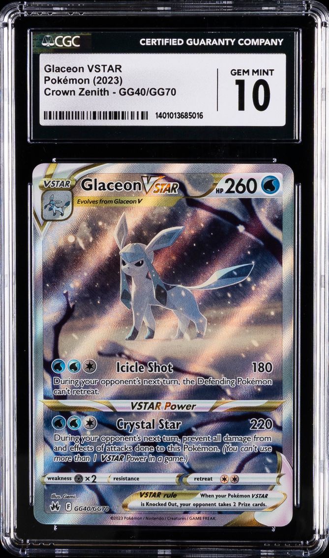 2023 #GG40 Full Art/Glaceon Vstar CGC 10 Sword and Shield Crown Zenith Pokemon