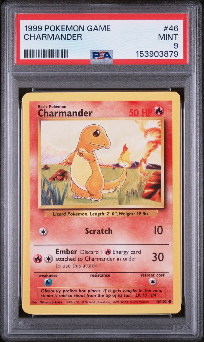 1999 #46 Charmander PSA 9 Game