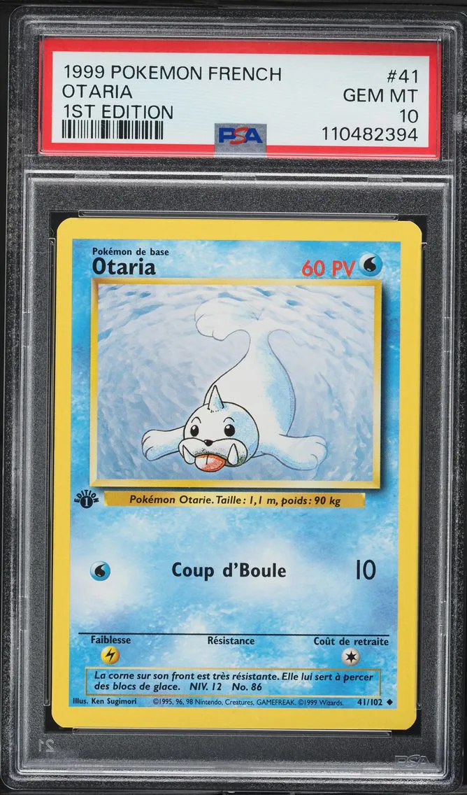 1999 #41 Otaria 1st Edition PSA 10 French Pokemon