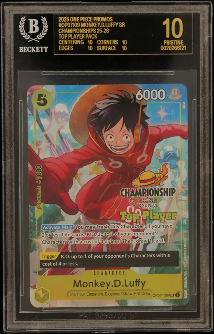 2025 #OP07109 Monkey.D.Luffy SR/(Championships 25-26 Top Player Pack) BGS 10 One Piece Card Game Promos