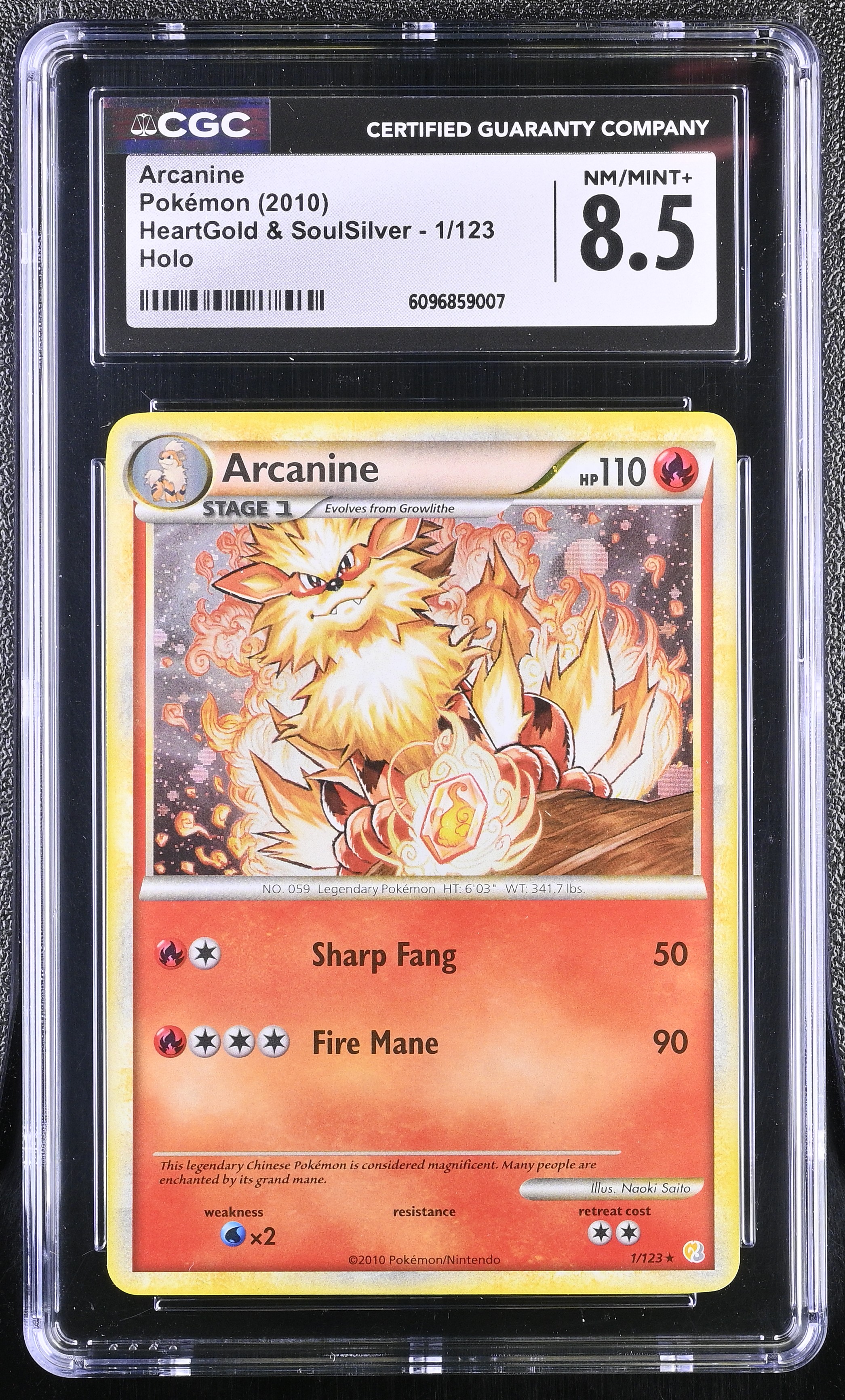 2010 #1 Arcanine CGC 8.5 Heartgold & Soulsilver - English