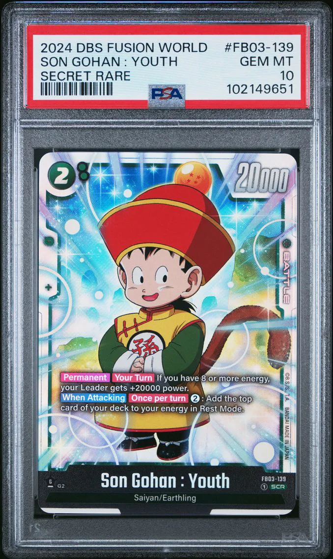 2024 #FB03-139 Son Gohan : Youth PSA 10 Dragon Ball Super Card Game Fusion World Raging Roar