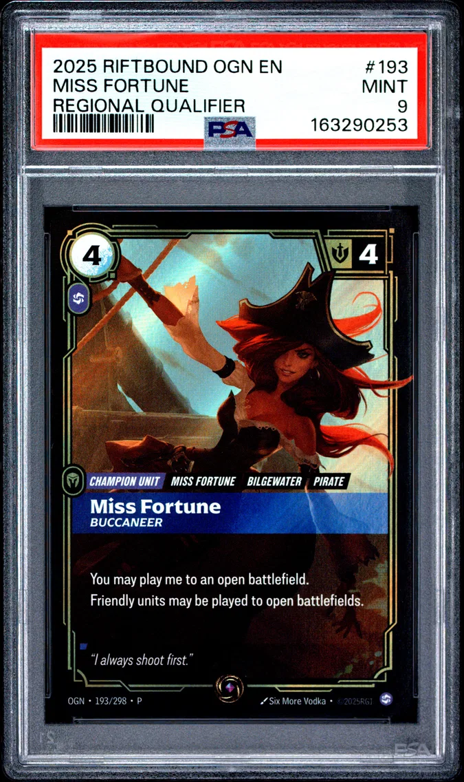 2025 #193 Miss Fortune - Buccaneer PSA 9 Riftbound: League of Legends Ogn-Origins