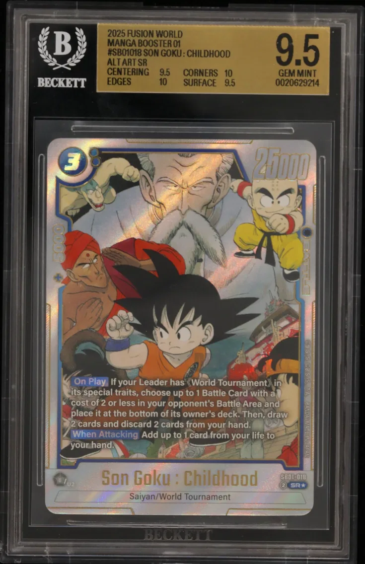2025 #SB01018 Son Goku : Childhood ALT ART SR BGS 9.5 Dragon Ball Super Card Game Fusion World Manga Booster 01