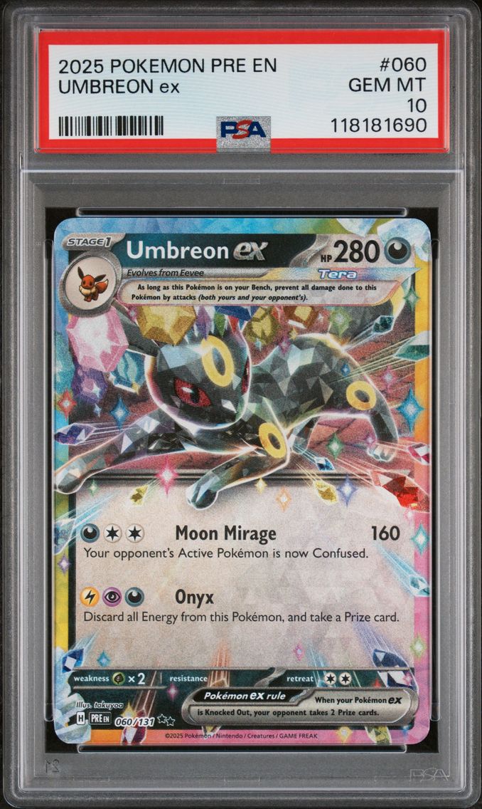 2025 #060 Umbreon EX PSA 10 Pre EN-Prismatic Evolutions Pokemon