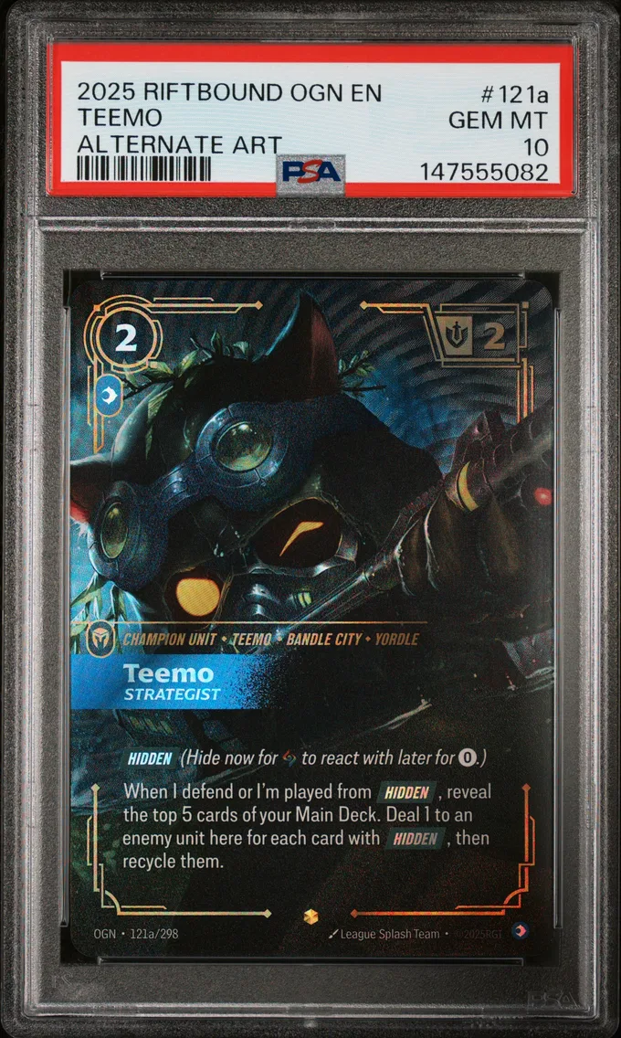2025 #121a Teemo - Strategist PSA 10 Riftbound: League of Legends Ogn-Origins