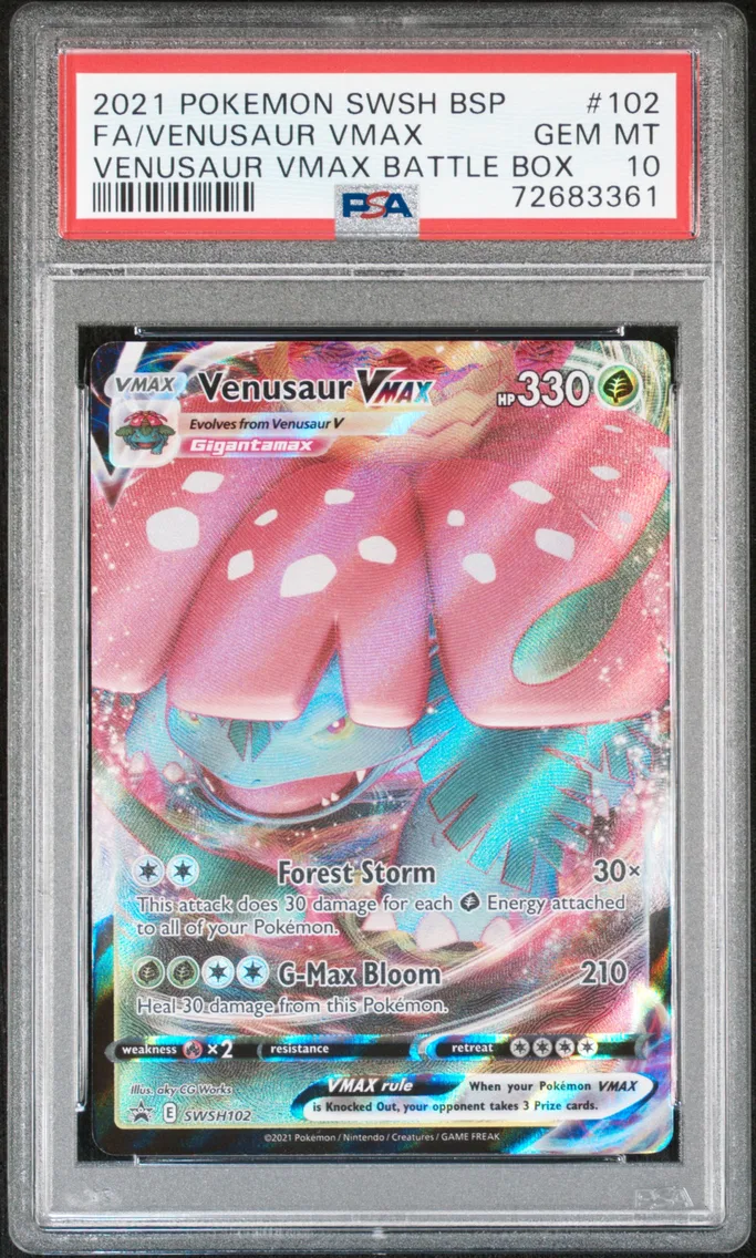 2021 #102 Full Art/Venusaur Vmax PSA 10 Swsh Black Star Promo
