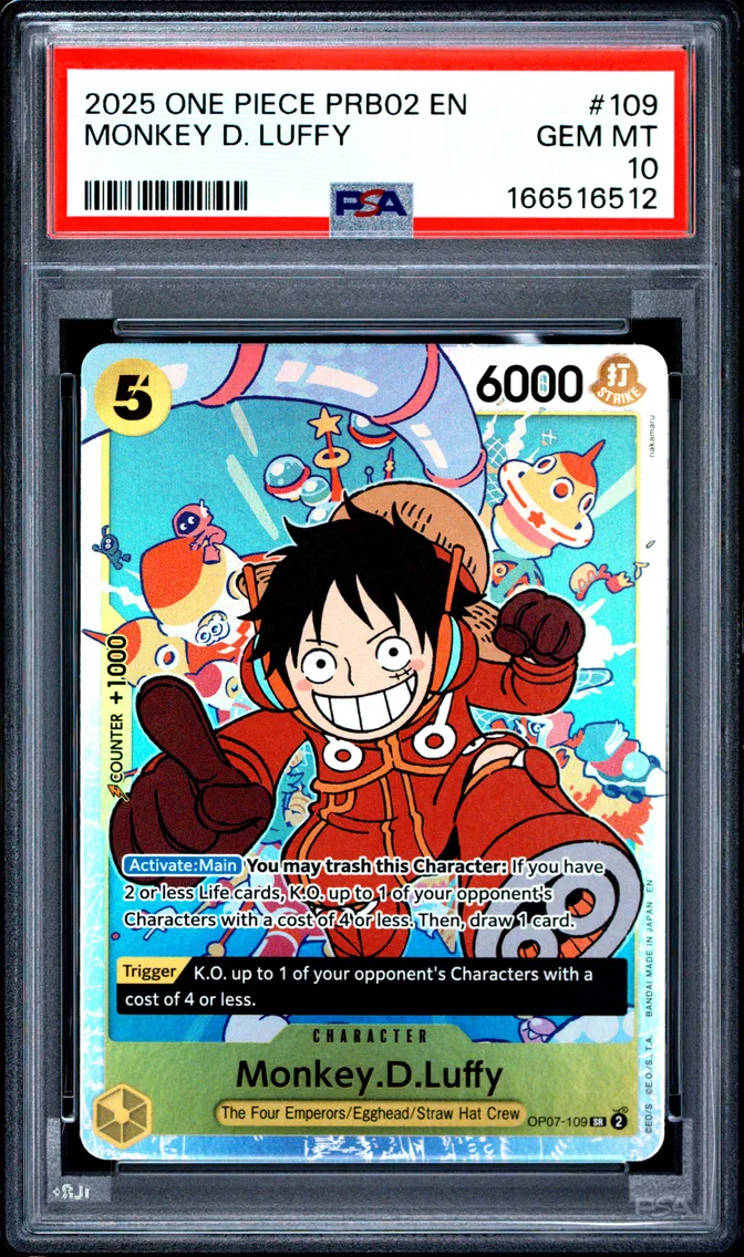 2025 #109 Monkey D. Luffy PSA 10 One Piece PRB02-Premium Booster -One Piece Card the Best- Vol.2