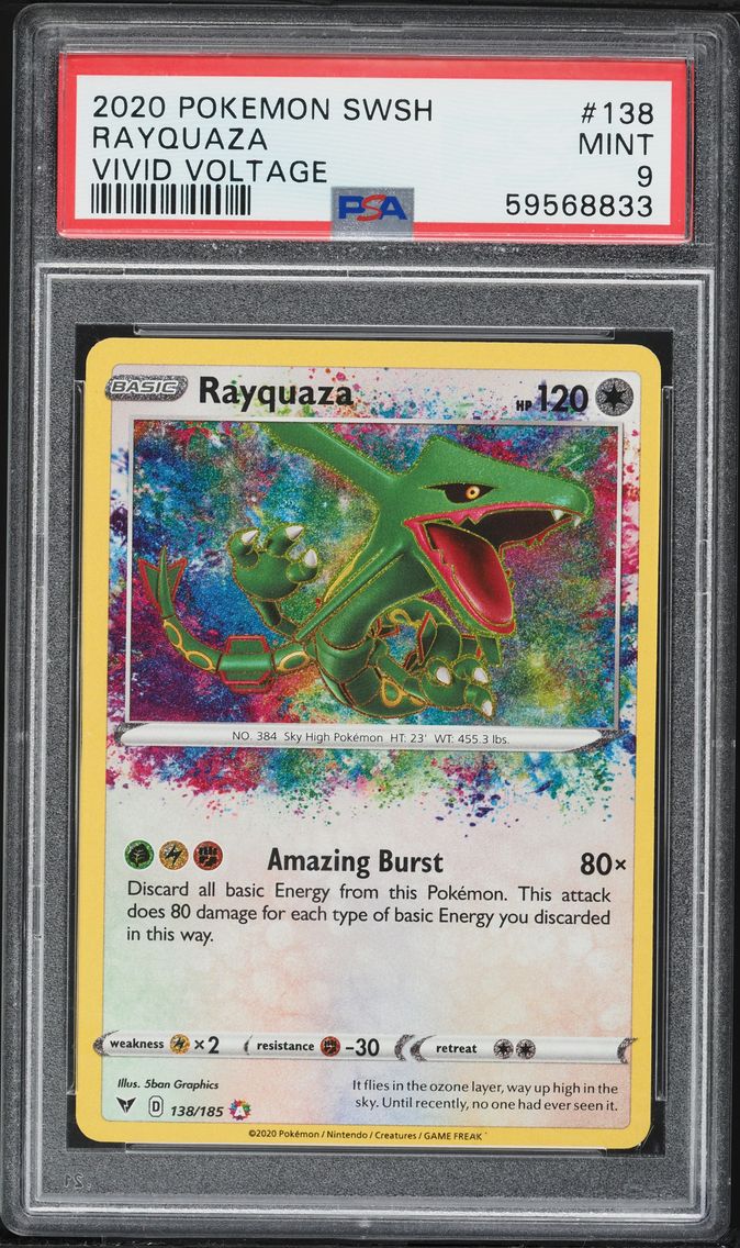 2020 #138 Rayquaza PSA 9 Sword & Shield Vivid Voltage Pokemon