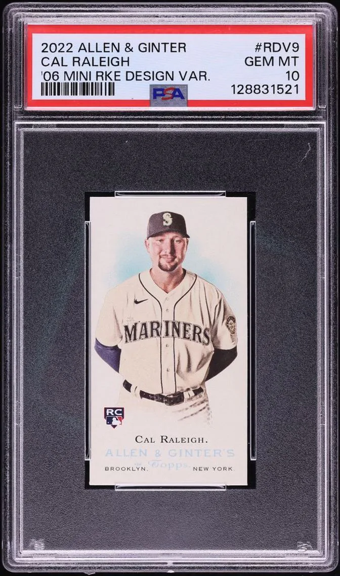 2022 Topps Allen & Ginter '06 Mini Design Variation Cal Raleigh ROOKIE #RDV-9 PSA 10 GEM MINT