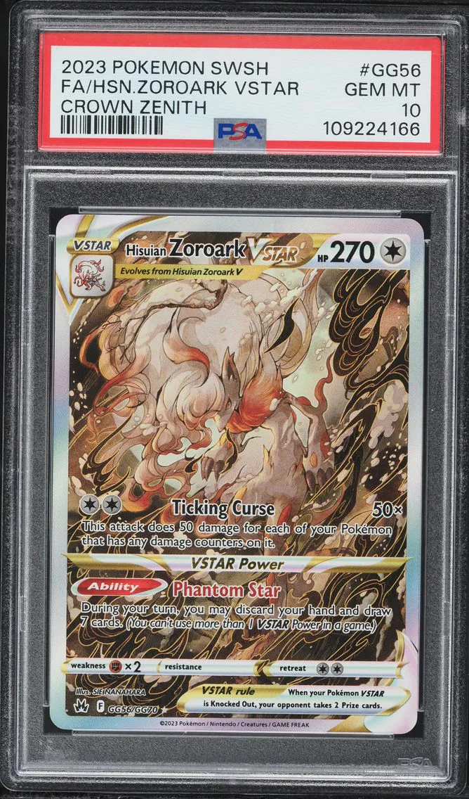 2023 #GG56 Full Art/Hisuian Zoroark Vstar PSA 10 Sword and Shield Crown Zenith Pokemon