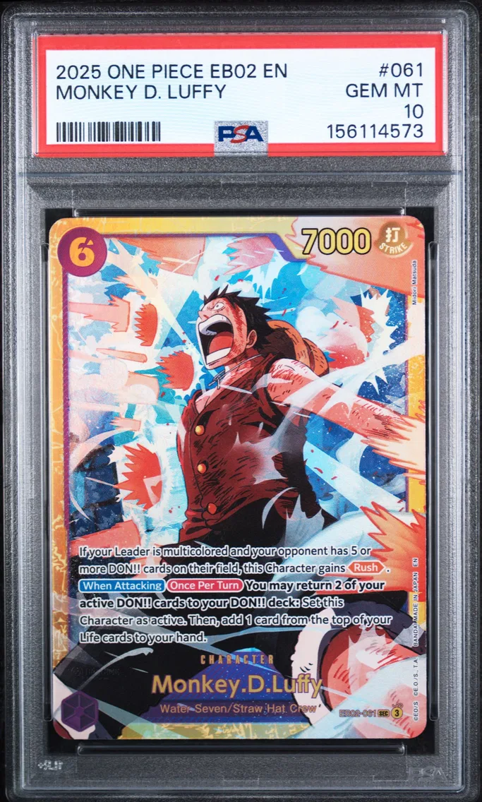 2025 #061 Monkey D. Luffy PSA 10 One Piece EB02-Extra Booster -Anime 25th Collection-