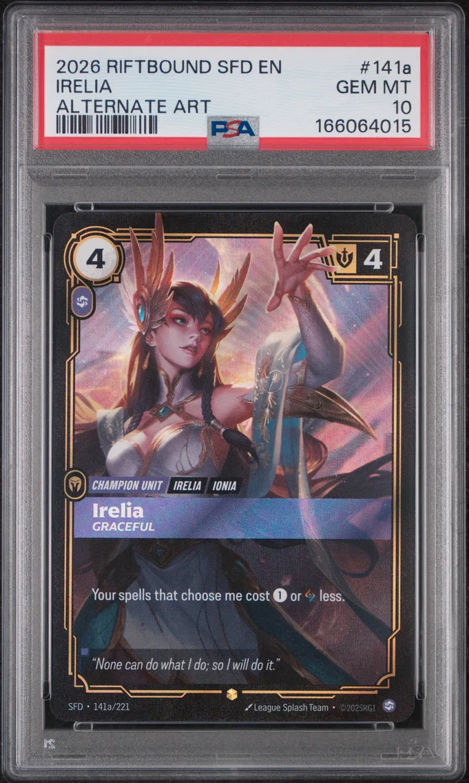2026 #141a Irelia - Graceful PSA 10 Riftbound: League of Legends Sfd-Spiritforged