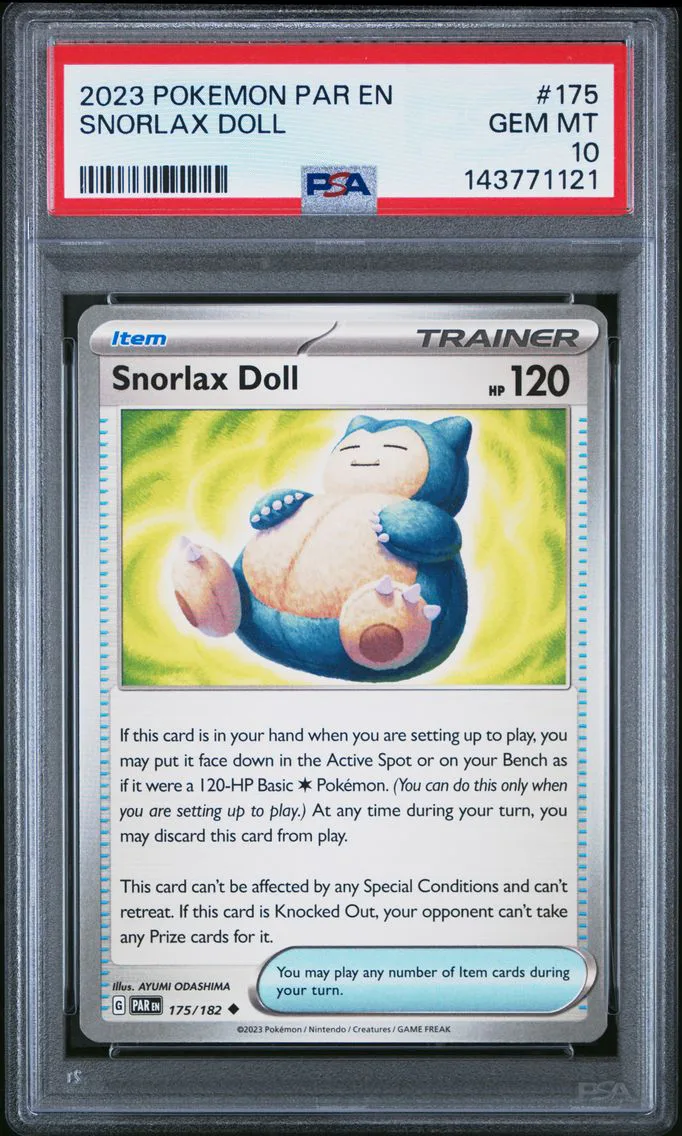 2023 #175 Snorlax Doll PSA 10 Par EN-Paradox Rift Pokemon