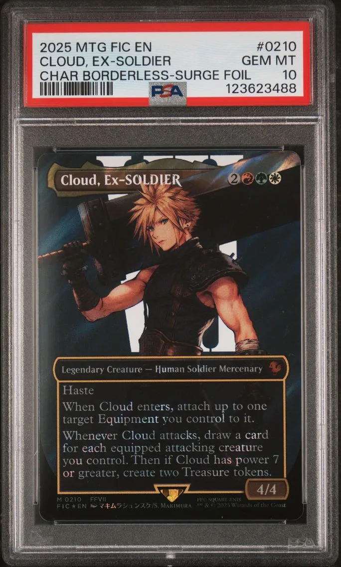 2025 #0210 Cloud, EX-Soldier PSA 10 Final Fantasy Commander Magic The Gathering