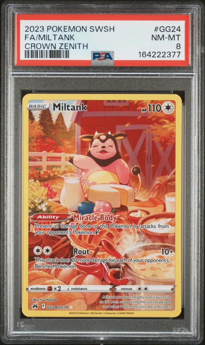2023 #GG24 Full Art/Miltank PSA 8 Sword and Shield Crown Zenith