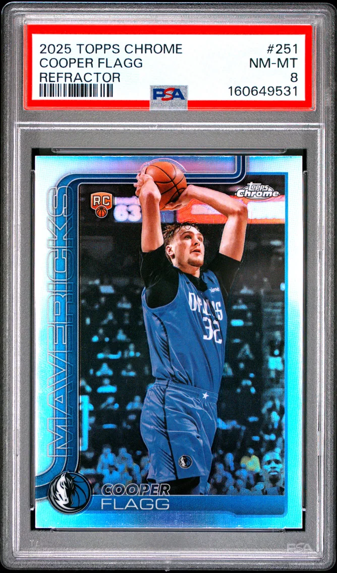 2025 #251 Cooper Flagg PSA 8 Topps Chrome