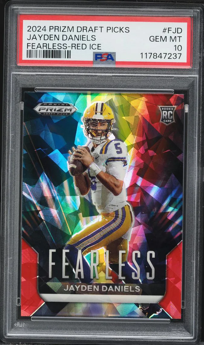 2024 #FJD Jayden Daniels PSA 10 Panini Prizm Draft Picks Fearless Football