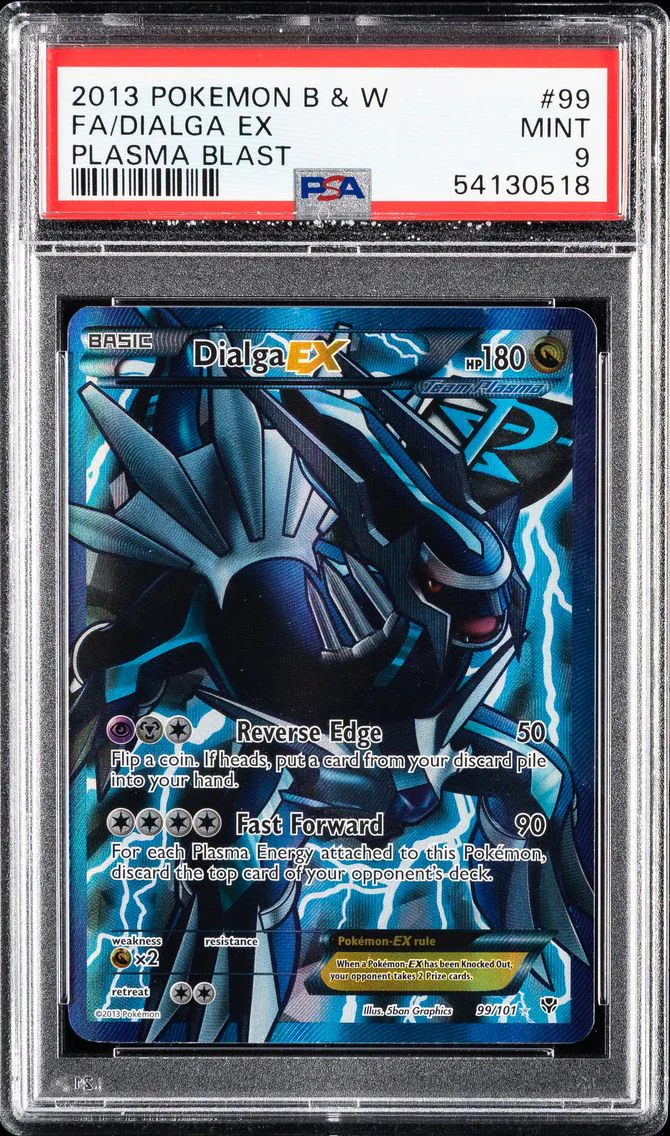 2013 #99 Full Art/Dialga EX PSA 9 Black & White Plasma Blast Pokemon