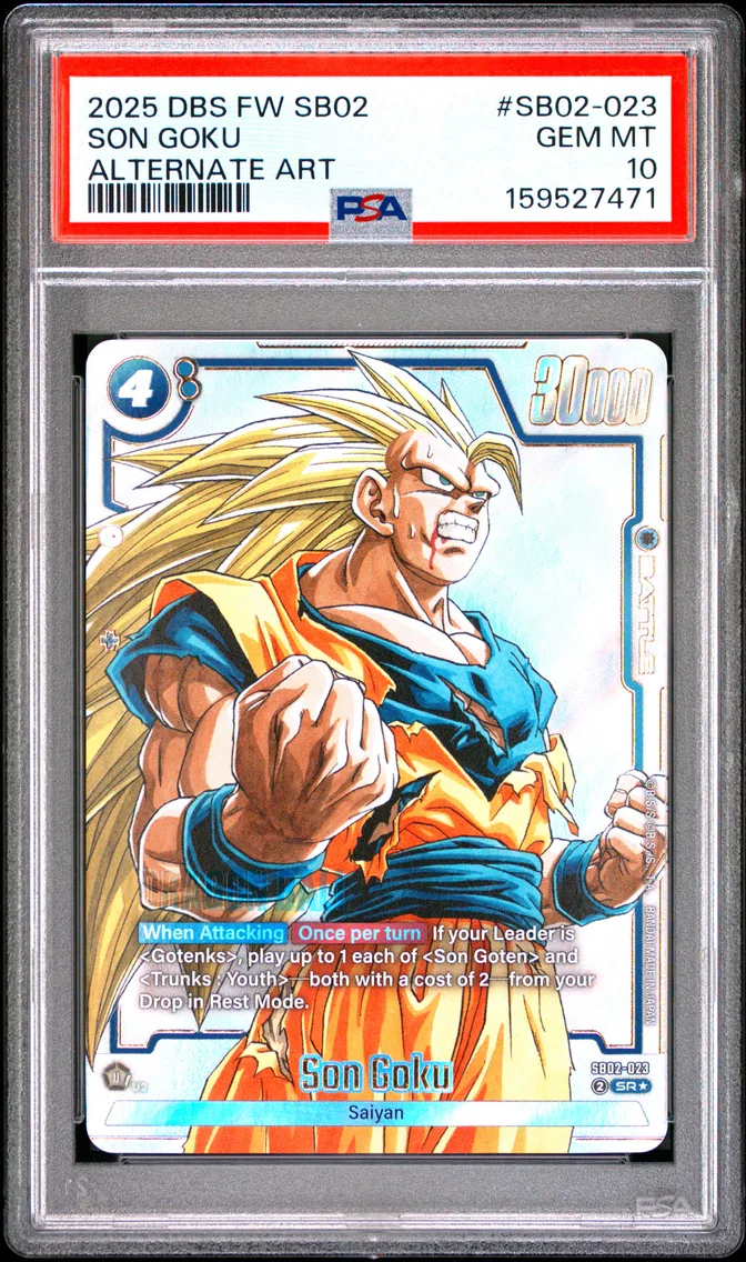 2025 #SB02-023 Son Goku PSA 10 Dragon Ball Super Card Game Fusion World Manga Booster 02
