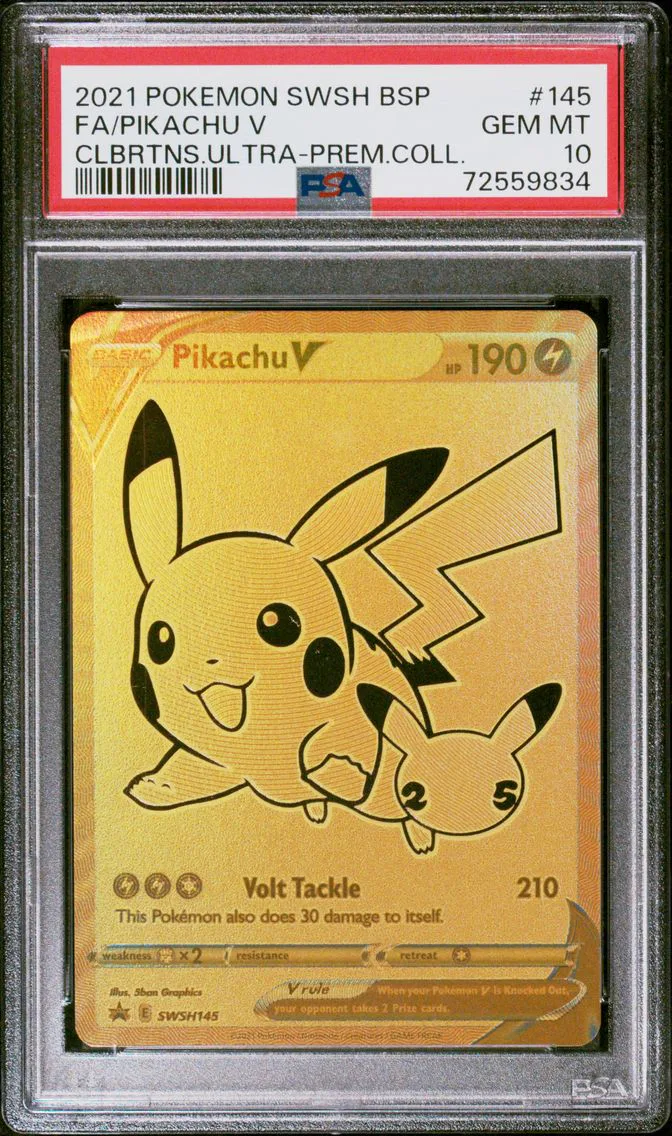 2021 #145 Full Art/Pikachu V PSA 10 Swsh Black Star Promo