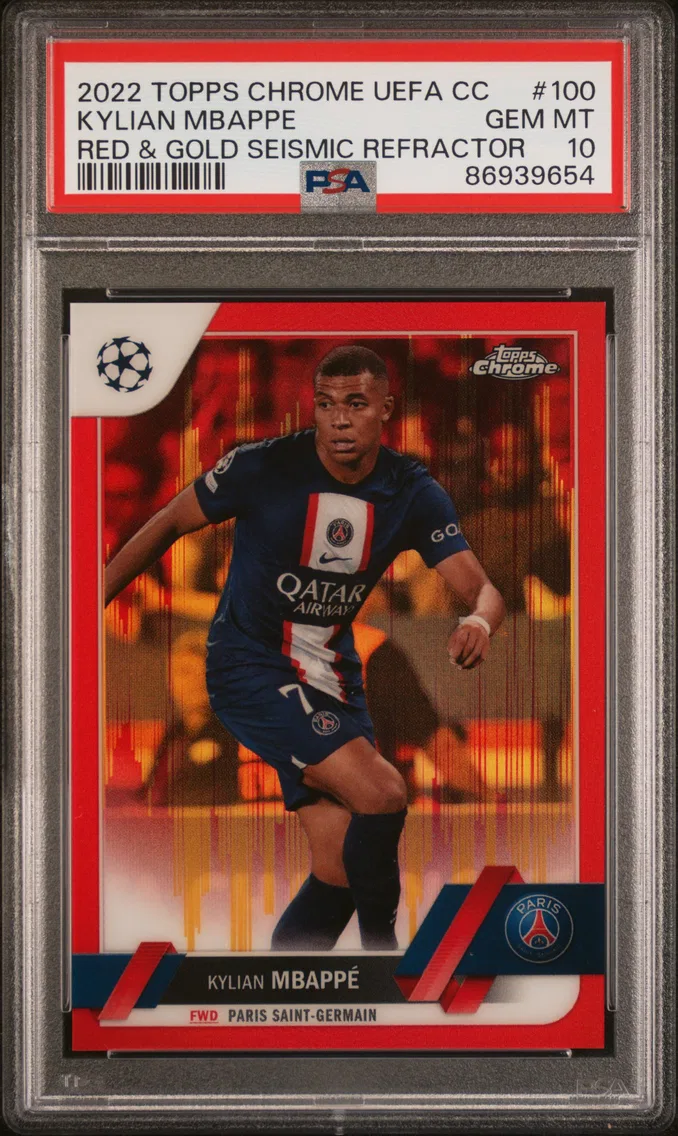 2022 #100 Kylian Mbappe PSA 10 Topps Chrome UEFA Club Competitions