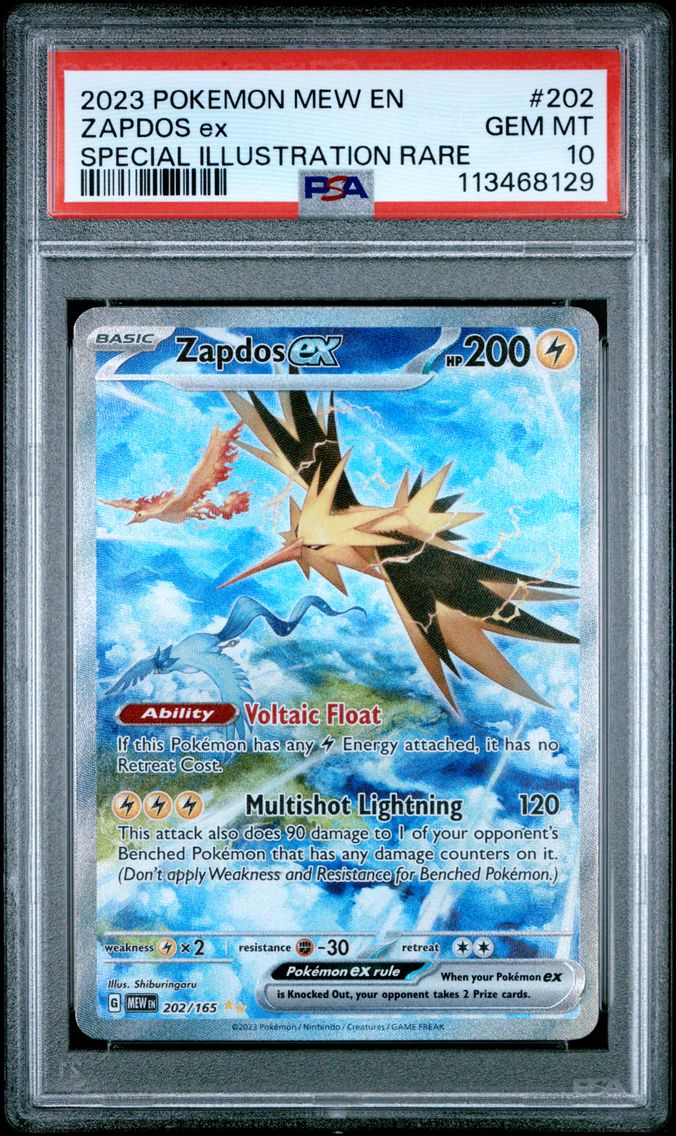 2023 #202 Zapdos EX PSA 10 Mew EN-151 Pokemon