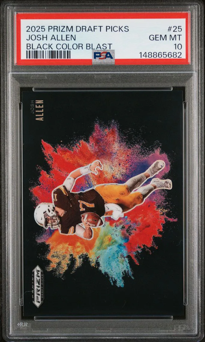 2025 #25 Josh Allen PSA 10 Panini Prizm Draft Picks Black Color Blast