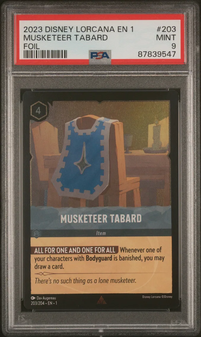 2023 #203 Musketeer Tabard PSA 9 Disney Lorcana EN 1-the First Chapter