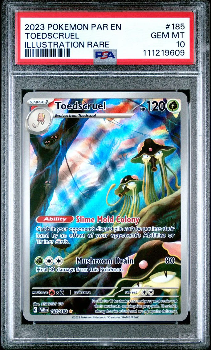 2023 #185 Toedscruel PSA 10 Par EN-Paradox Rift Pokemon