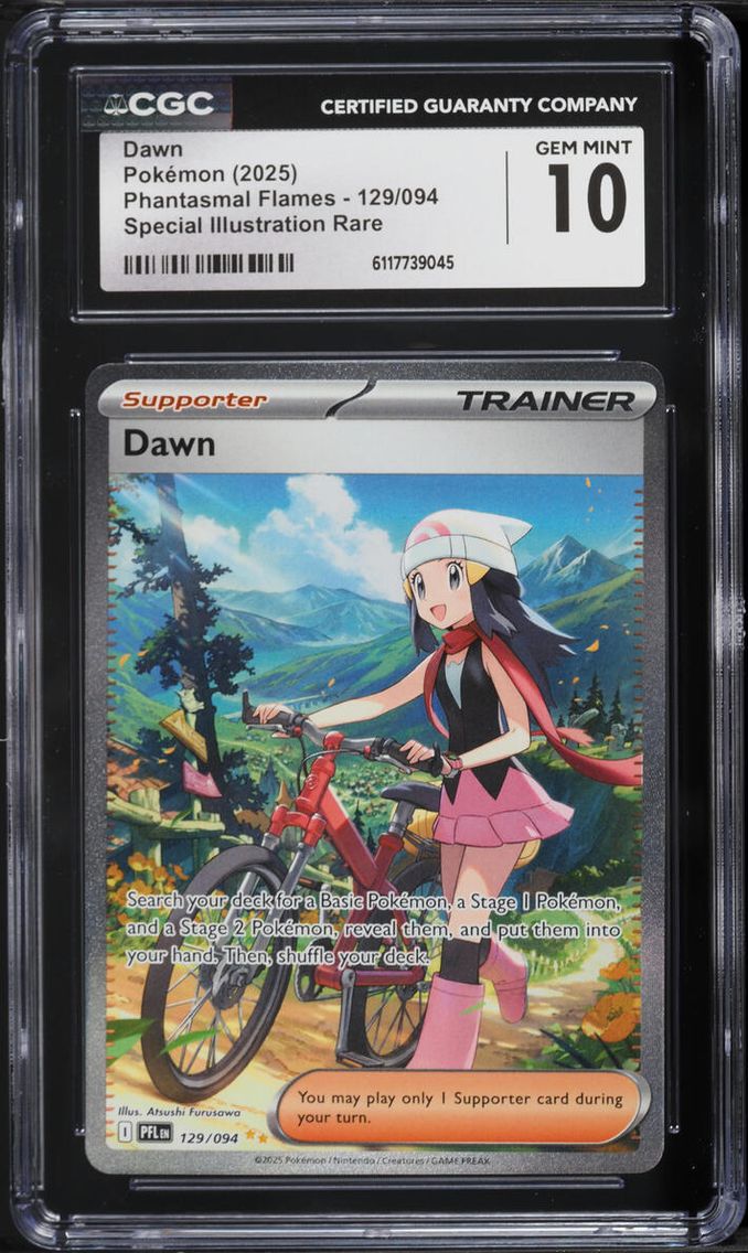 2025 Pokemon Mega Evolution Phantasmal Flames SIR Dawn #129 CGC 10 GEM MINT