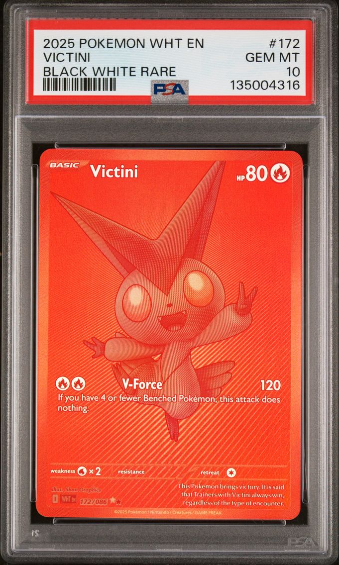 2025 #172 Victini PSA 10 Wht EN-