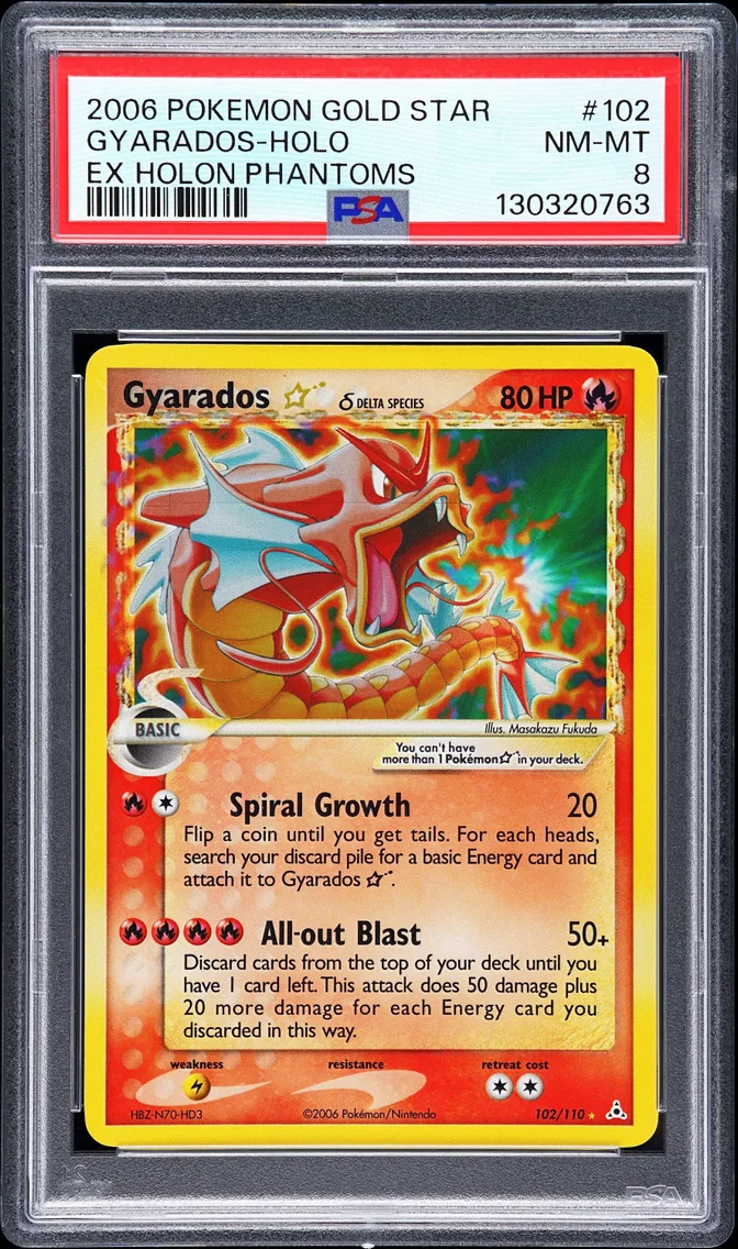 2006 #102 Gyarados-Holo Gold Star PSA 8 EX Holon Phantoms
