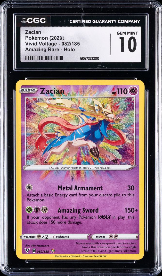 2020 #082 Zacian CGC 10 Sword & Shield Vivid Voltage Pokemon