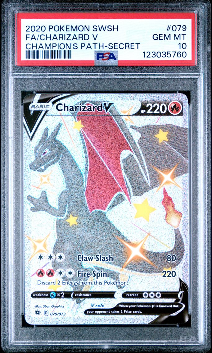 2020 #079 Full Art/Charizard V PSA 10 Sword & Shield Champion's Path Pokemon