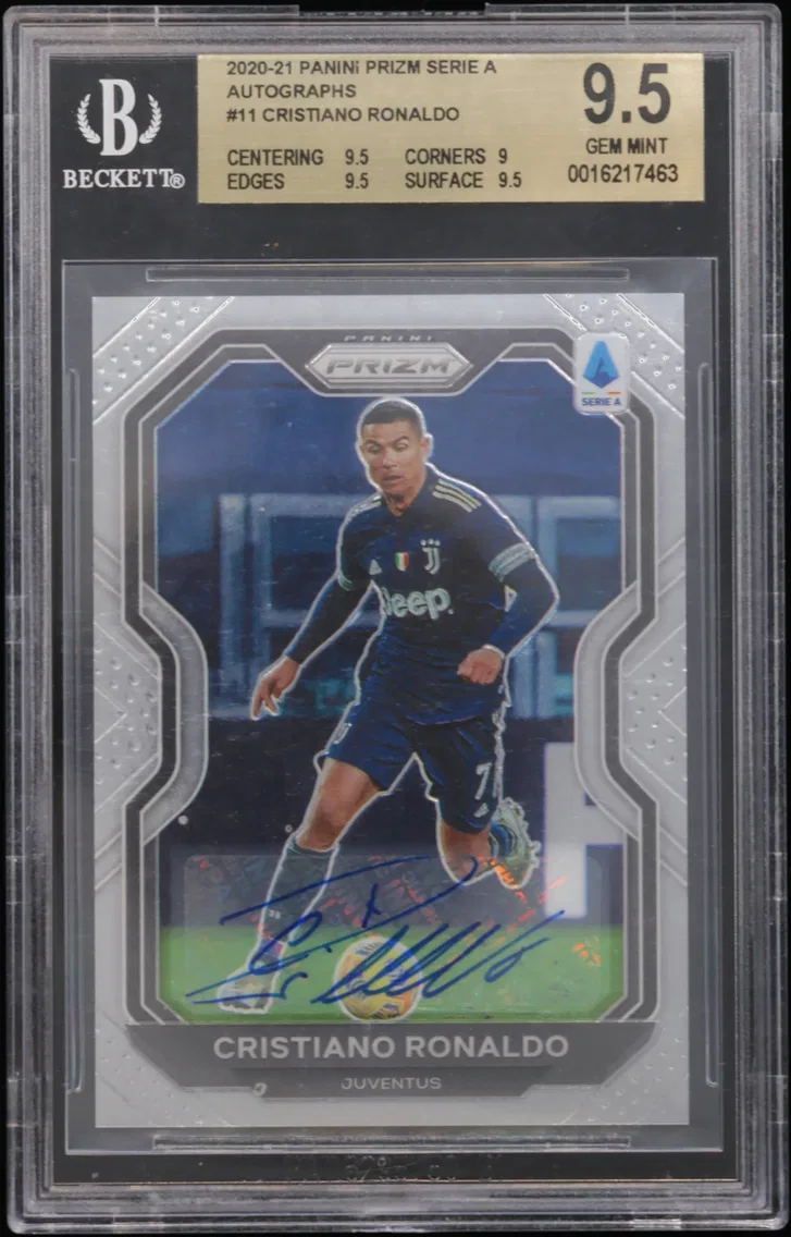 2020 #11 Cristiano Ronaldo BGS 9.5 Panini Prizm Serie A Autographs