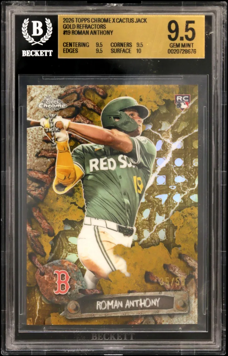 2026 #19 Roman Anthony BGS 9.5 Topps Chrome X Cactus Jack Gold Refractors