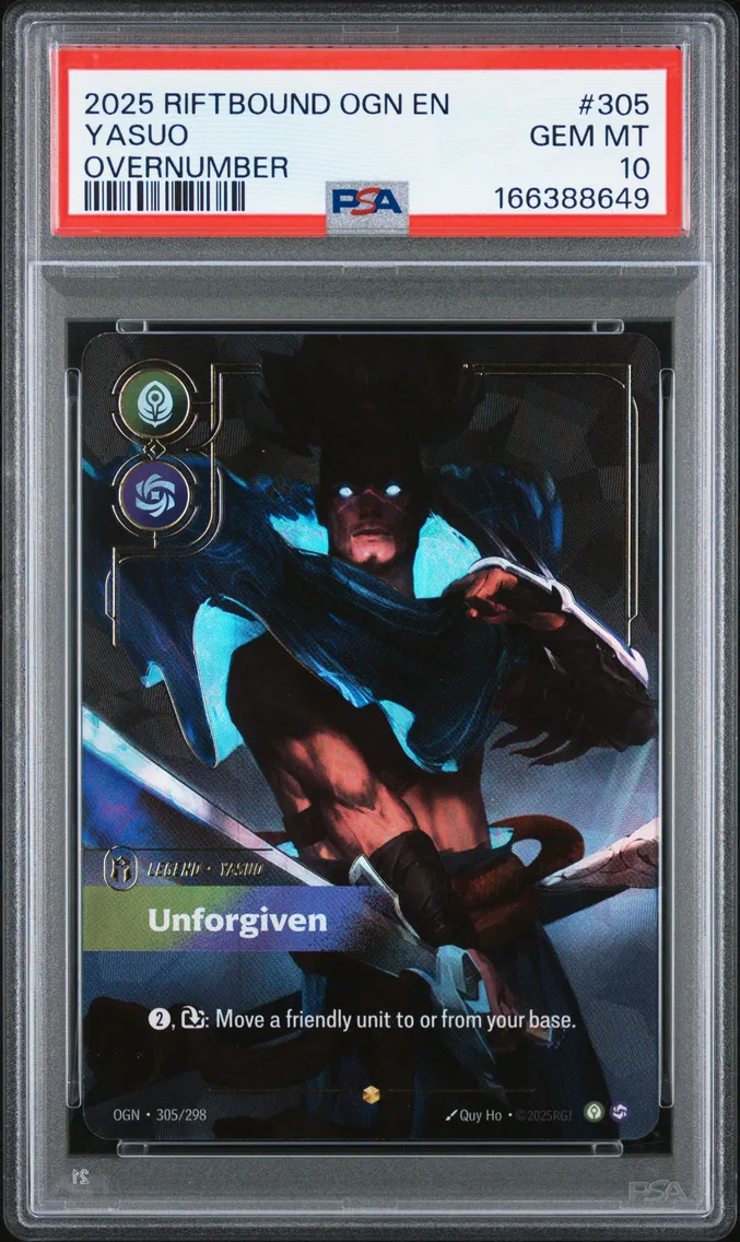2025 #305 Yasuo - Unforgiven PSA 10 Riftbound: League of Legends Ogn-Origins