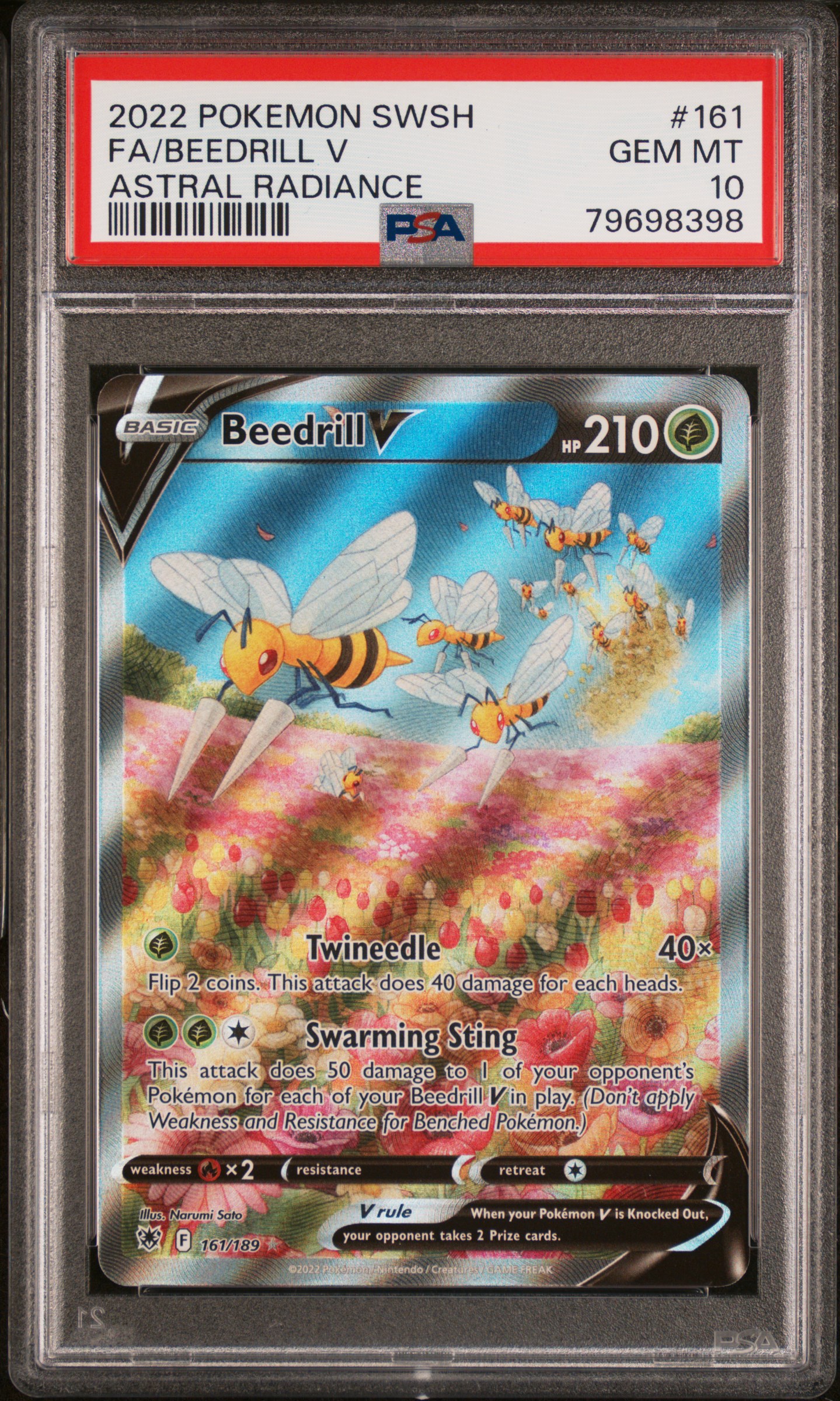2022 #161 Full Art/Beedrill V PSA 10 Sword & Shield Astral Radiance