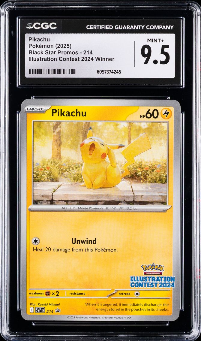 2025 #214 Pikachu CGC 9.5 Svp EN-SV Black Star Promo Pokemon