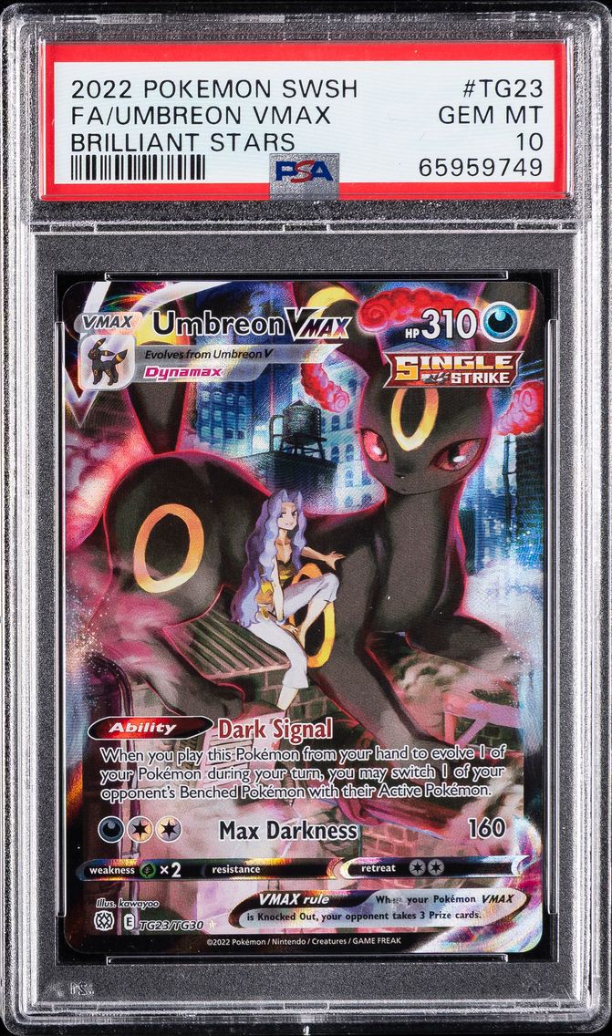 2022 #TG23 Full Art/Umbreon Vmax PSA 10 Sword & Shield Brilliant Stars Pokemon
