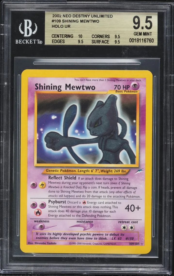 2002 #109 Shining Mewtwo BGS 9.5 Neo Destiny Pokemon