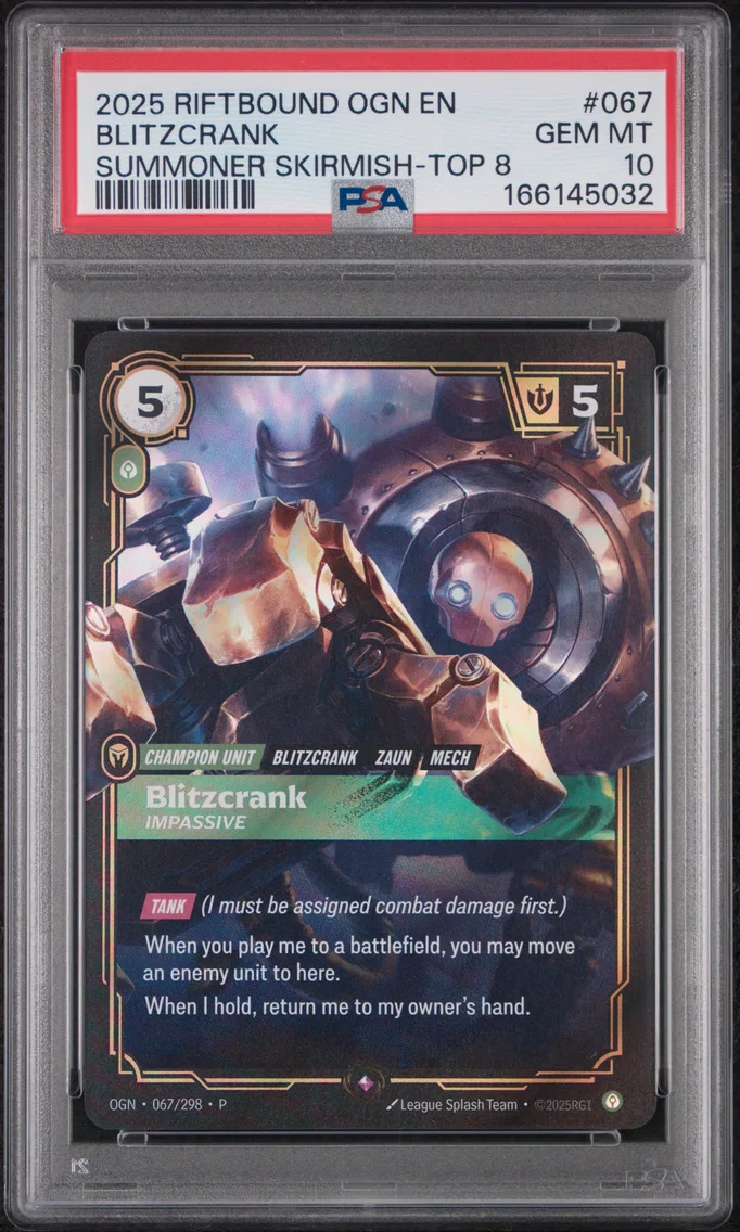 2025 #067 Blitzcrank - Impassive PSA 10 Riftbound: League of Legends Ogn-Origins