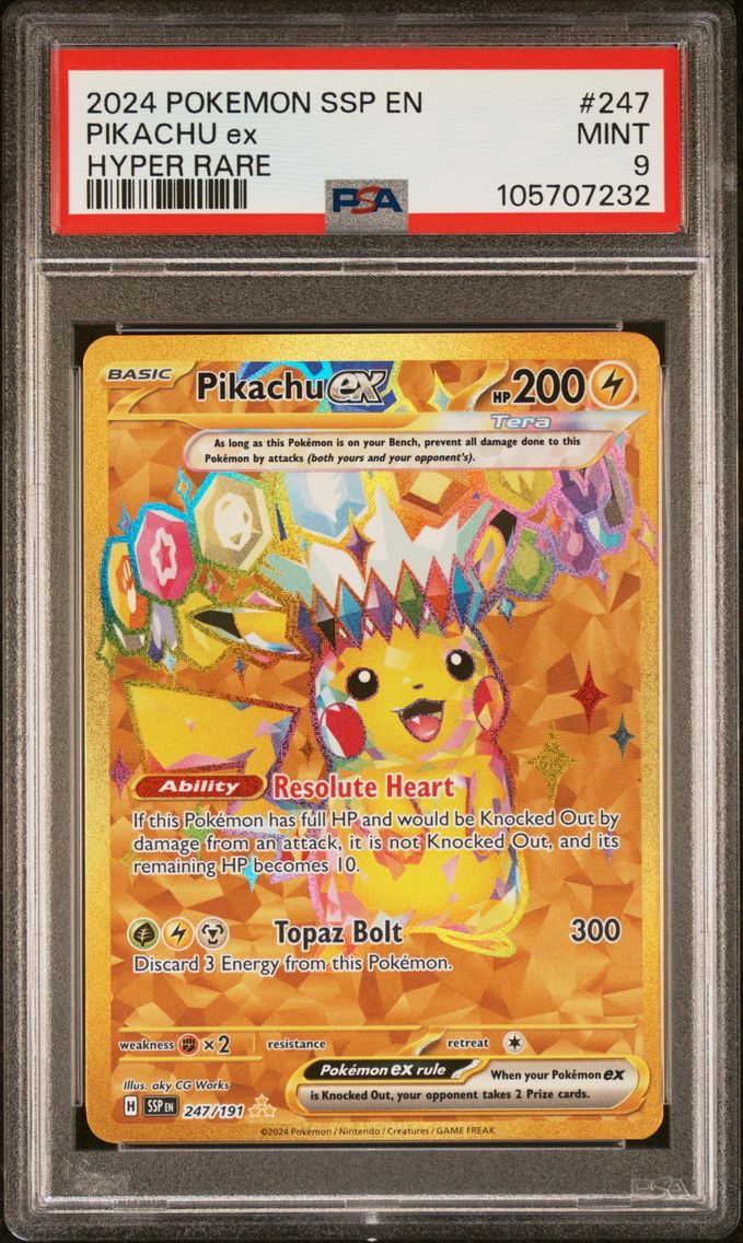 2024 #247 PIKACHU EX PSA 9 POKEM